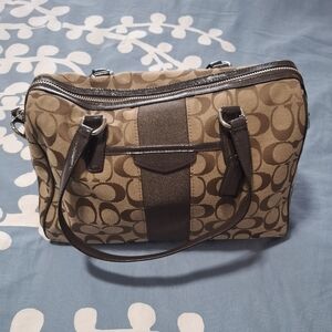 Coach Signature Canvas Nancy Satchel Shoulder Bag Purse F28505